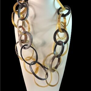 Coldwater Creek Gold, Brown and Black Adjustable Necklace